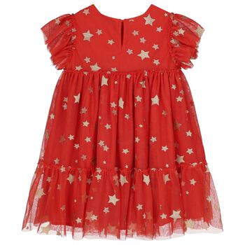 Girls Red Stars Tulle Dress
