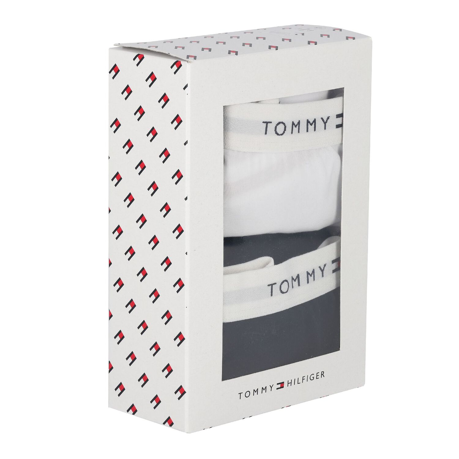 بنطلون ضيق قطني للبنات باللونين الأبيض والأزرق الداكن (عبوة من قطعتين), 1, hi-res image number null