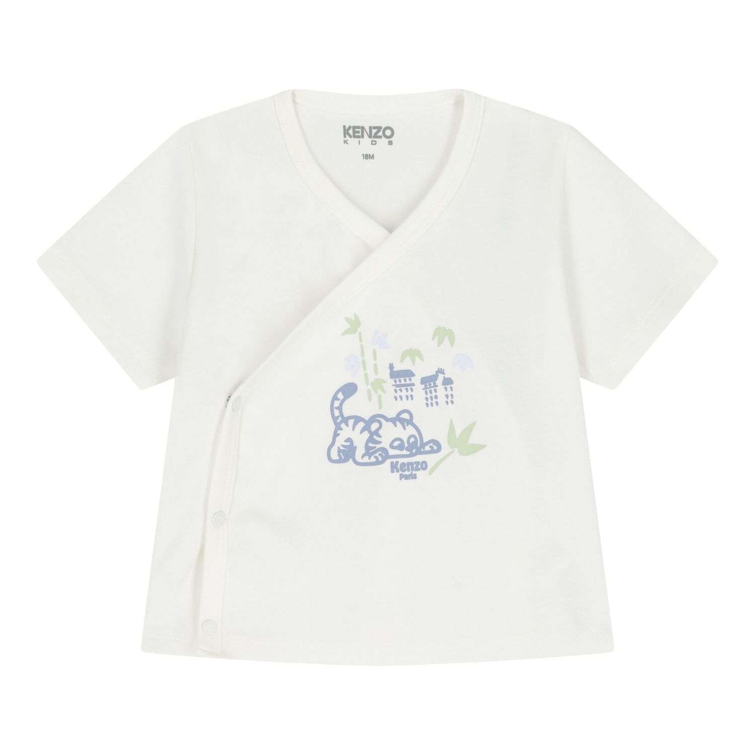 طقم شورت للأطفال الأولاد بتصميم النمر باللون الأبيض والأزرق, 1, hi-res