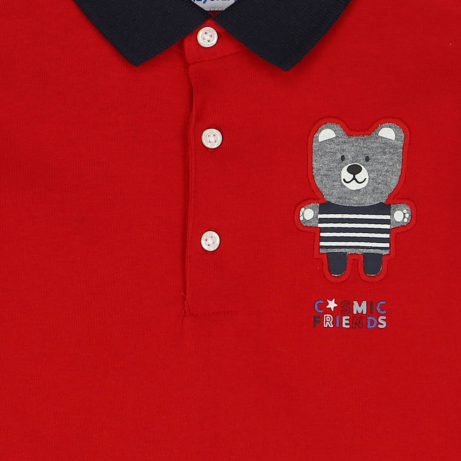 Younger Boys Red Teddy Bear Polo Shirt, 1, hi-res image number null