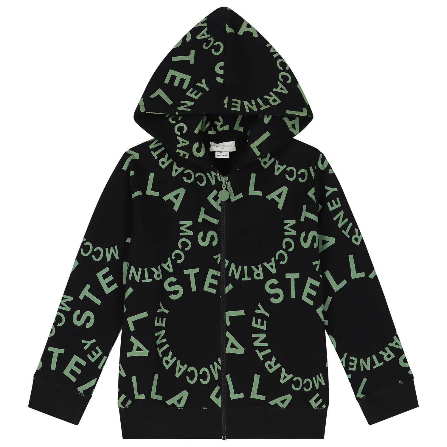 Boys Black Logo Hooded Zip Up Top, 1, hi-res image number null