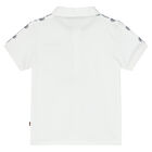 Younger Boys White Logo Polo Shirt, 1, hi-res