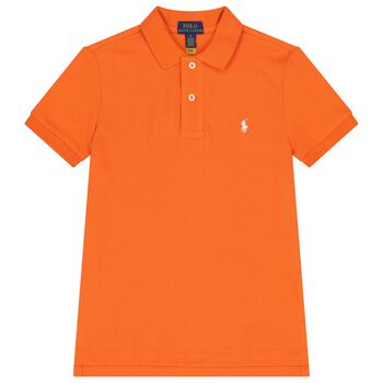 Boys Orange Logo Polo Shirt