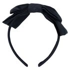 Girls Navy Blue Bow Headband, 1, hi-res