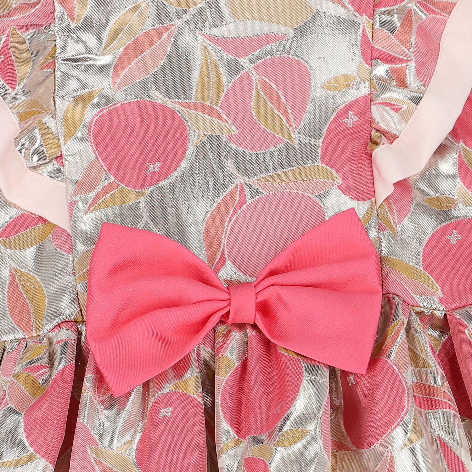 Girls Pink & Silver Jacquard Dress, 1, hi-res image number null