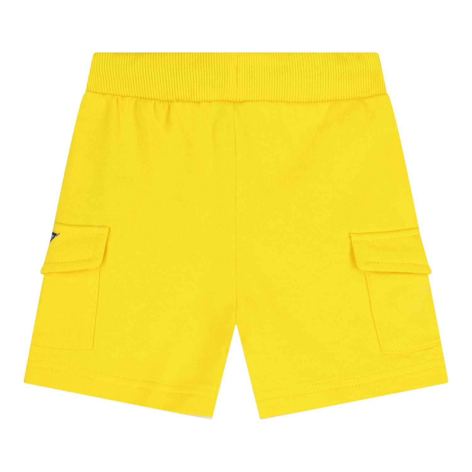 Baby Boys White & Yellow Logo Shorts Set, 1, hi-res