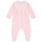 Baby Girls Pink Ruffled Babygrow, 1, hi-res