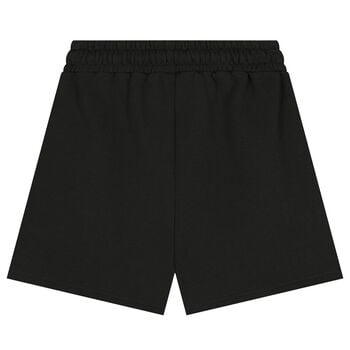 شورت أسود اللون للأولاد بشعار