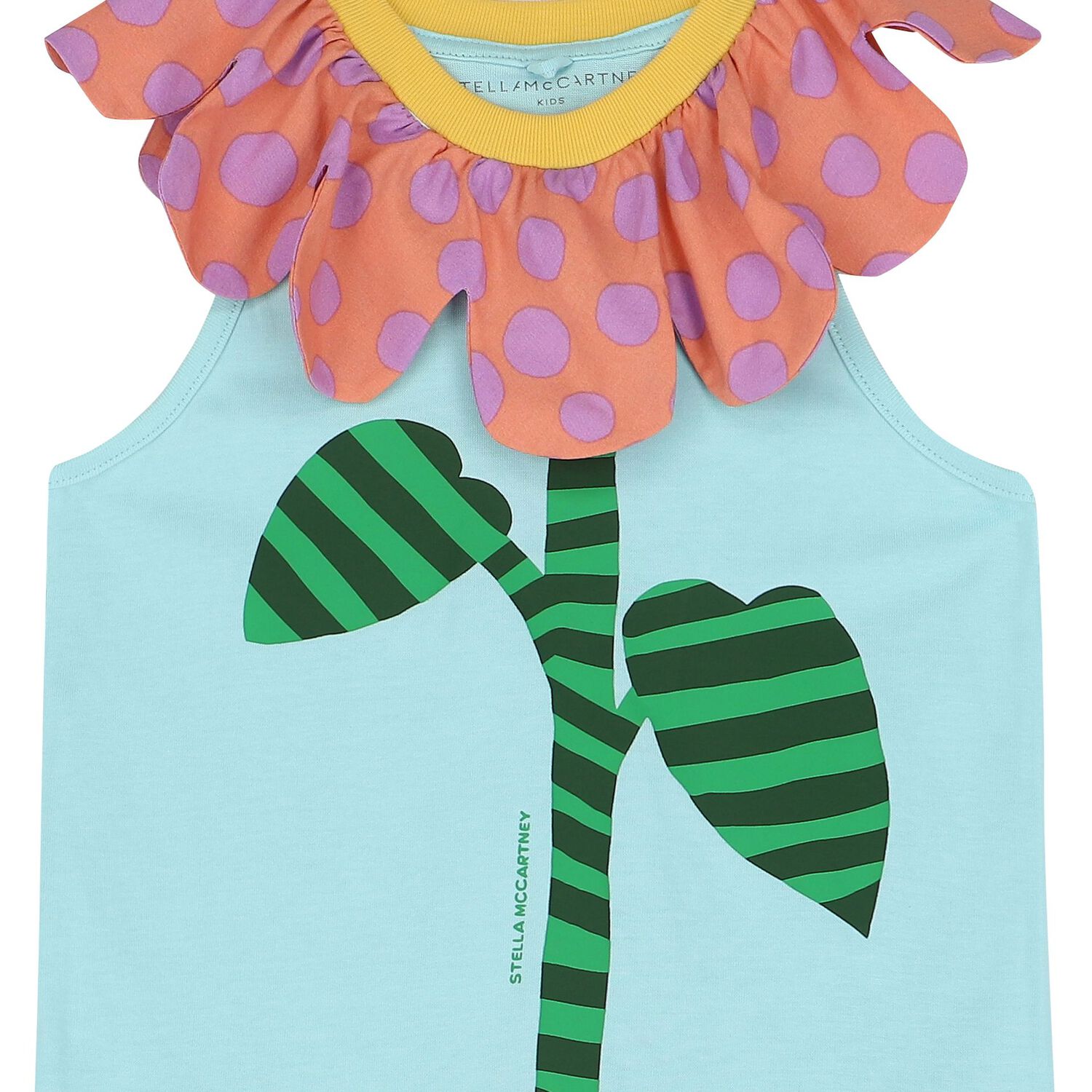 Girls Orange & Aqua Flower Dress, 1, hi-res image number null