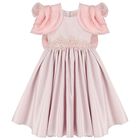 فستان تول للبنات بأكمام مزينة بورود ثلاثية الأبعاد , 2, hi-res