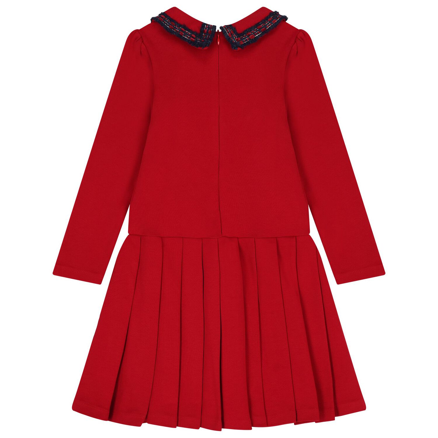 Girls Red & Navy Blue Tartan Dress , 1, hi-res