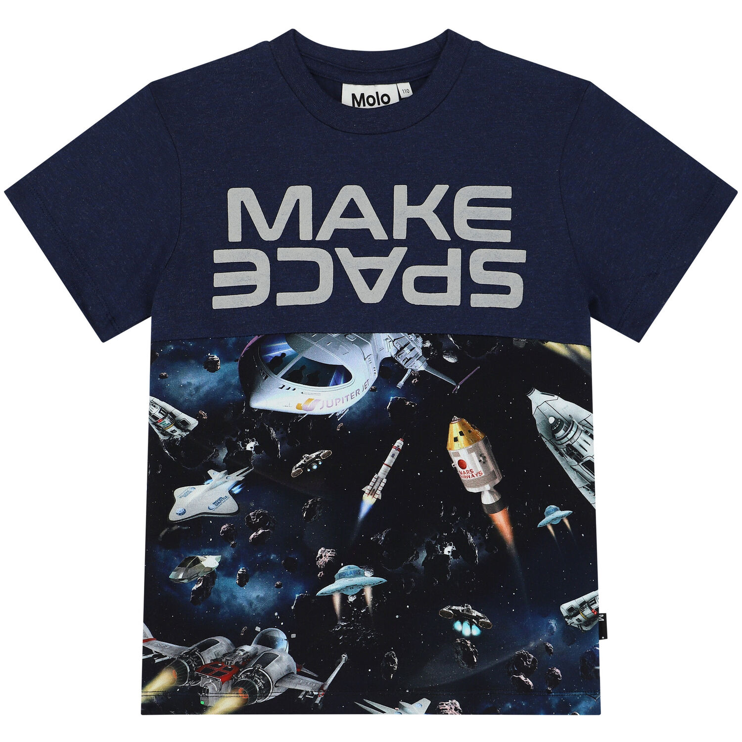 Boys Navy Blue Space T-Shirt, 1, hi-res