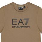 Boys Beige Logo T-Shirt, 3, hi-res