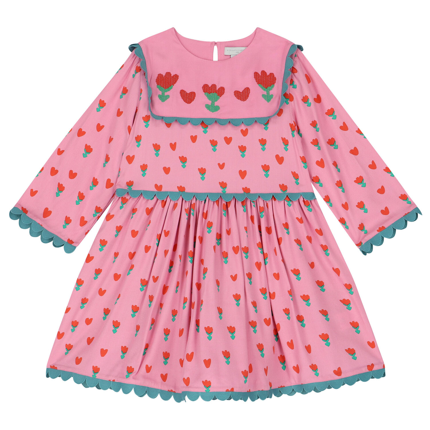 Girls Pink Tulips Dress, 1, hi-res
