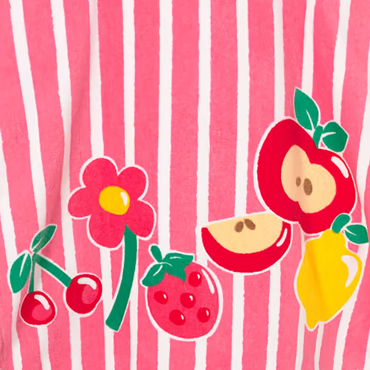 Younger Girls Pink Striped Hooded Towel, 2, hi-res