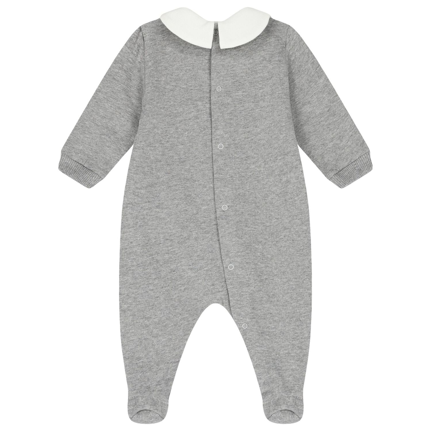 Grey Teddy Bear Logo Babygrow, 1, hi-res