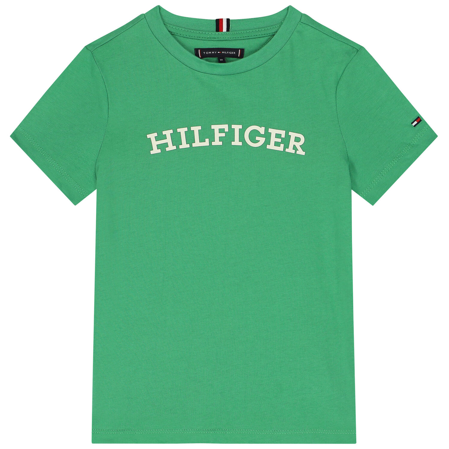 تيشيرت أولاد بالشعار باللون الاخضر, 1, hi-res