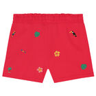 Girls Pink Embroidered Shorts, 1, hi-res