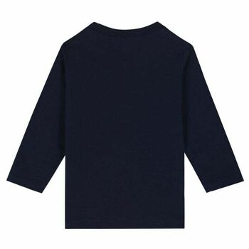 Younger Boys Navy Blue Logo Top