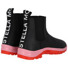 Girls Black Logo Boots, 1, hi-res