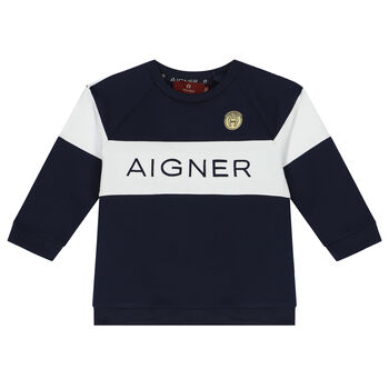 Younger Boys Navy Blue Logo Sweatshirt
