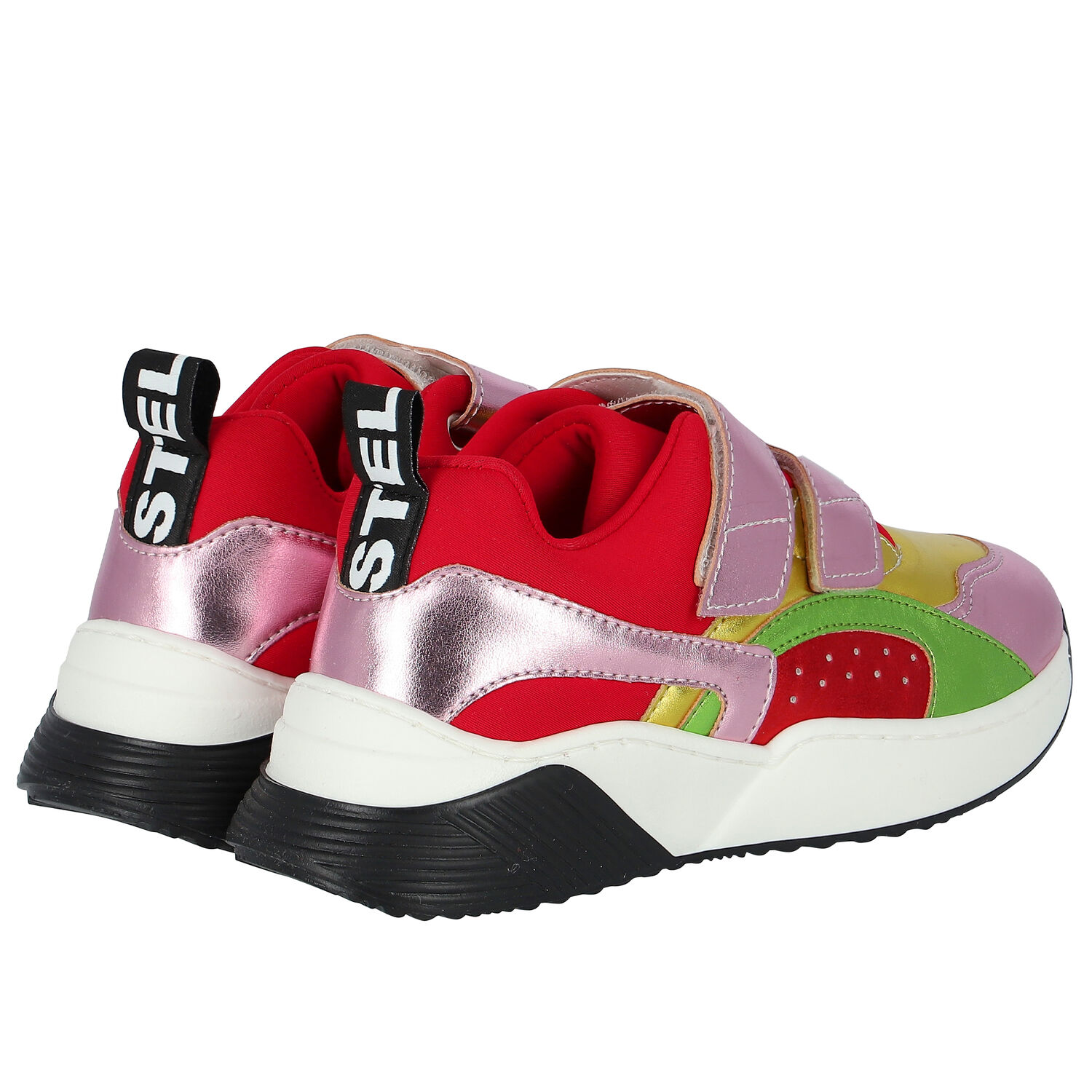 Girls Pink, Gold, Green & Red Trainers, 1, hi-res image number null