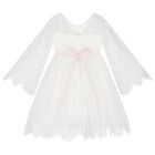 Girls White Chantilly Lace Mirelle Dress, 1, hi-res