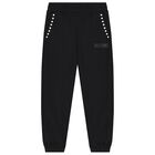 Girls Black Logo Joggers, 1, hi-res