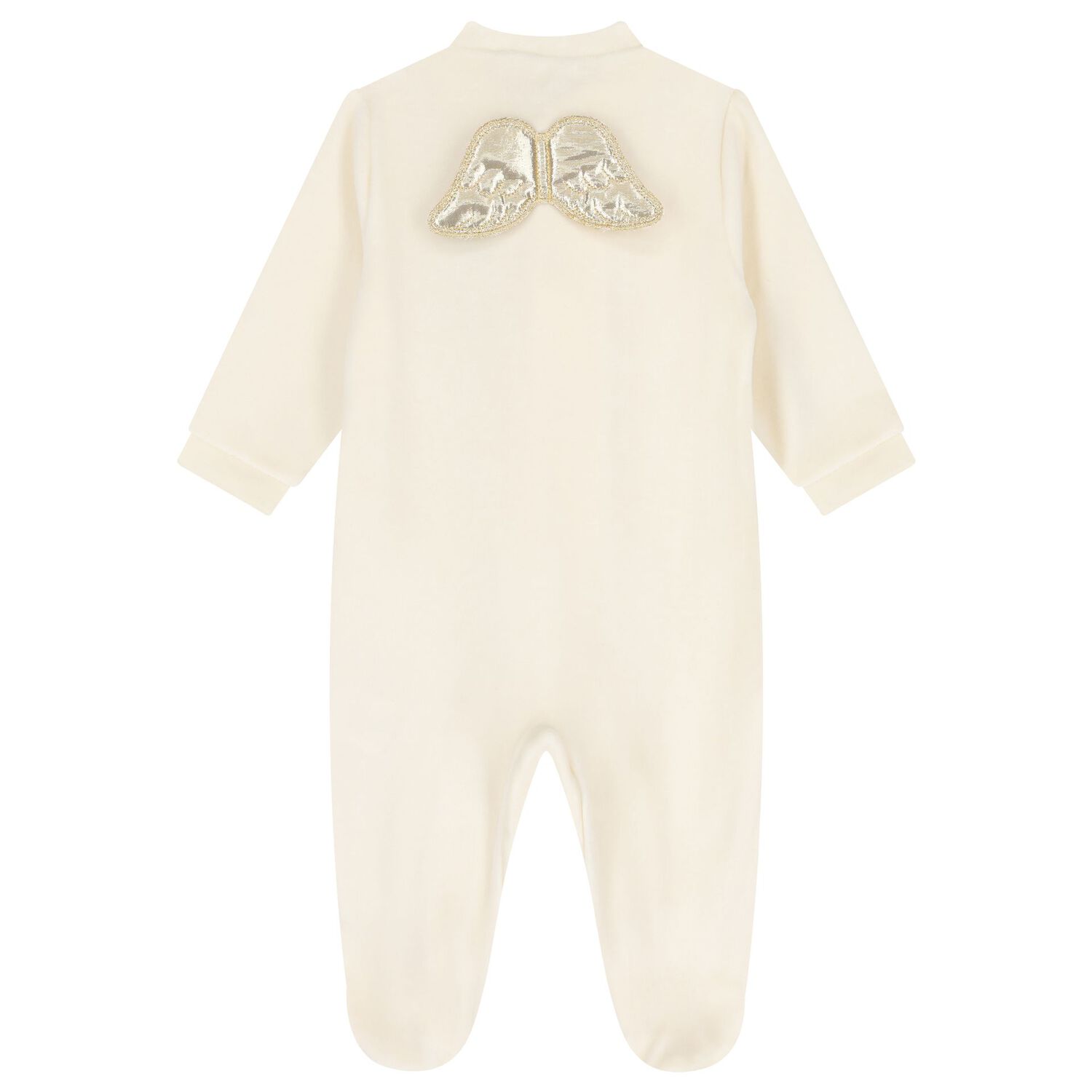 Ivory Wings Velour Babygrow, 1, hi-res