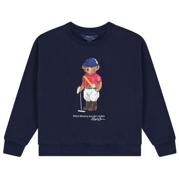 Boys Navy Blue Polo Bear Sweatshirt