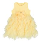 Baby Girls Yellow Tulle Ruffles Dress, 2, hi-res