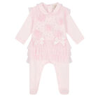 Baby Girls Pink Embellished Babygrow Set, 1, hi-res