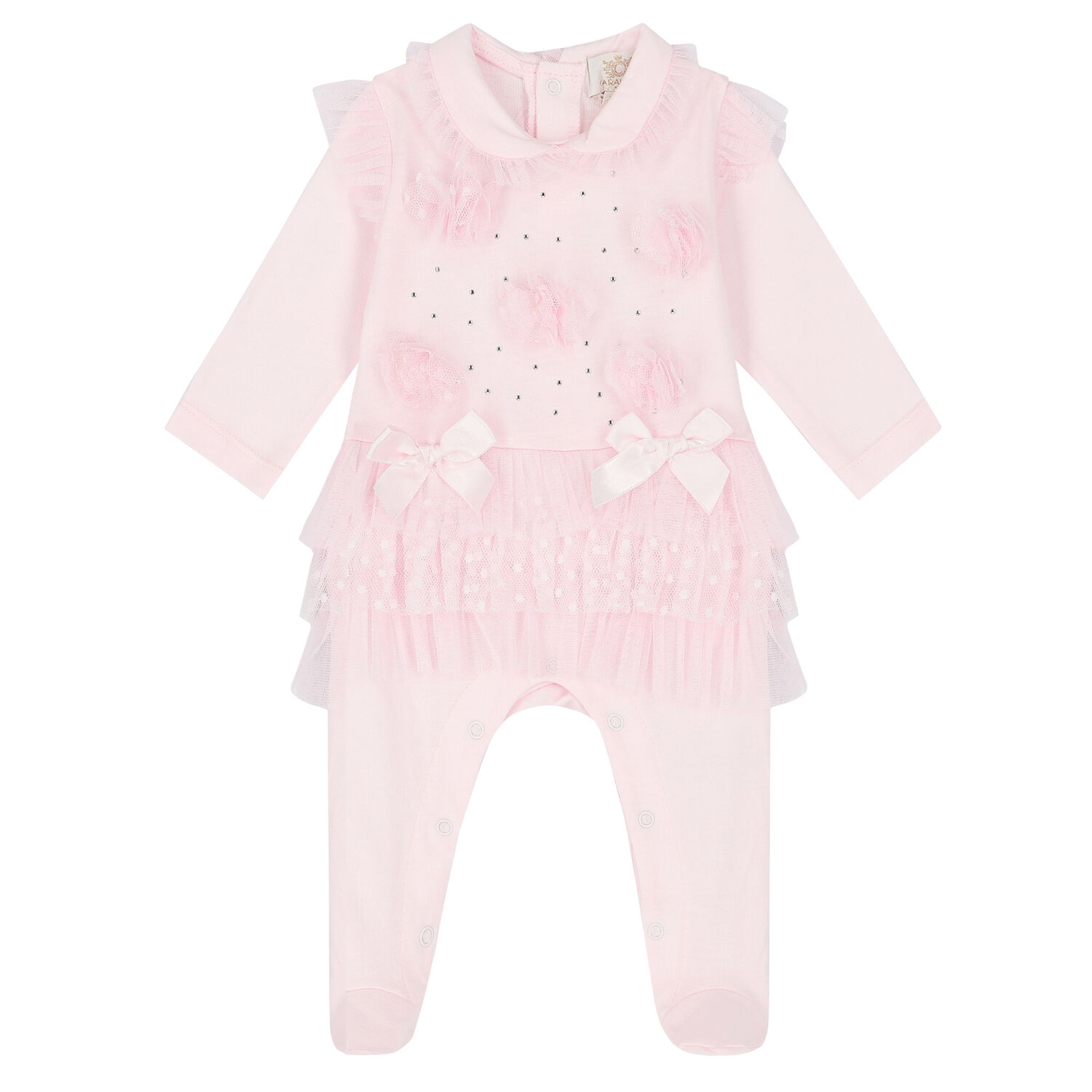 Baby Girls Pink Embellished Babygrow Set, 1, hi-res image number null
