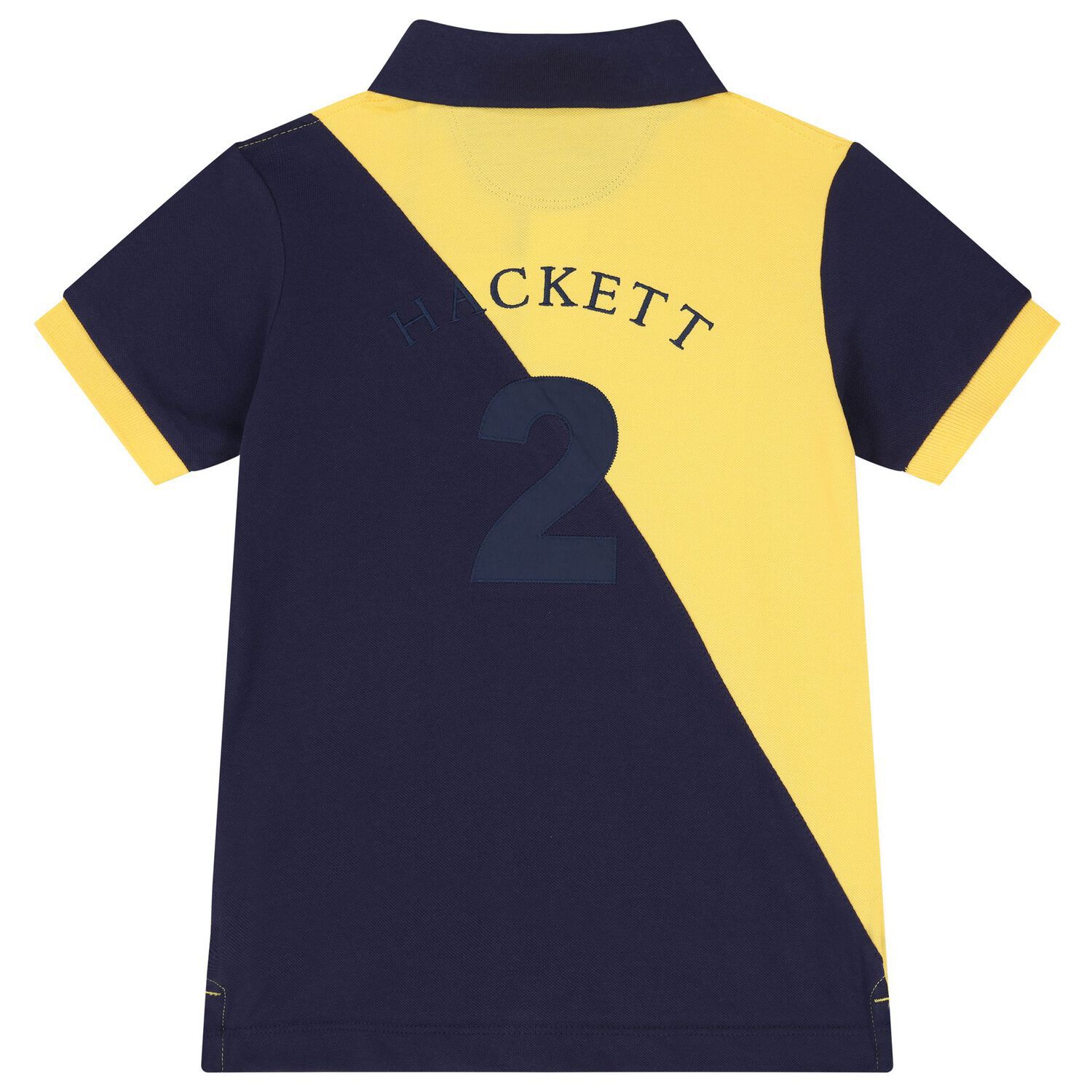 Boys Yellow & Navy Blue Logo Polo Shirt, 1, hi-res image number null