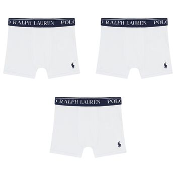 Boys White Logo Boxer Shorts (3-Pack)