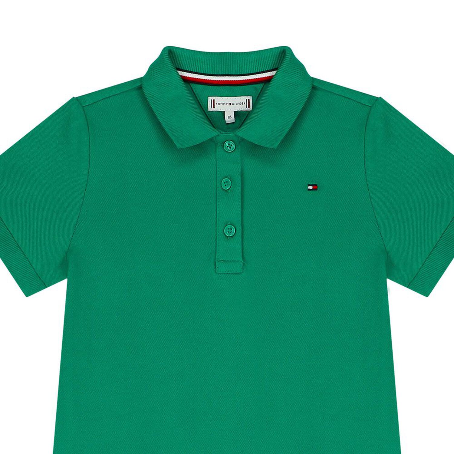 Girls Green Logo Polo Dress, 1, hi-res