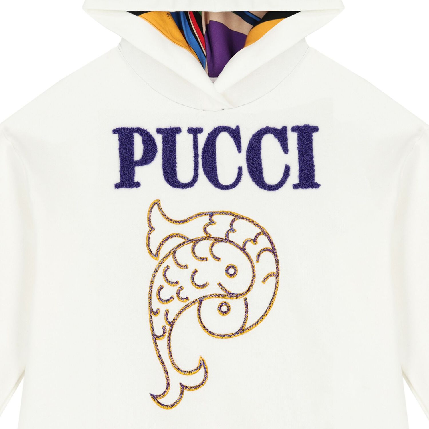 سويت شيرت بنات بالشعار باللون العاجي  , 1, hi-res