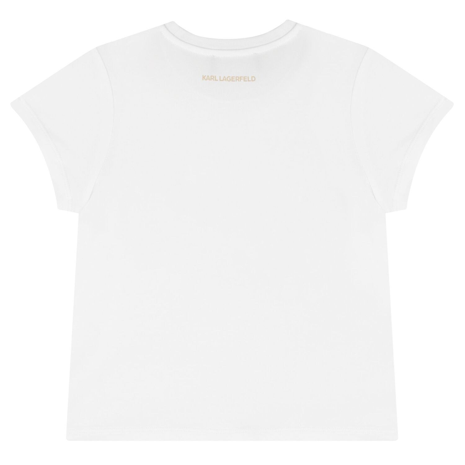 Girls White & Gold Logo T-Shirt, 1, hi-res