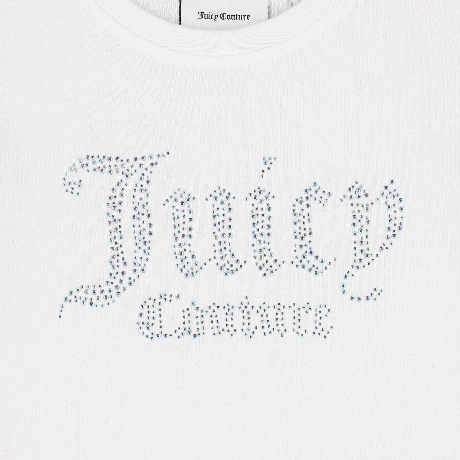 Girls White Crystal Embellished Diamant&eacute; Logo T-Shirt, 1, hi-res