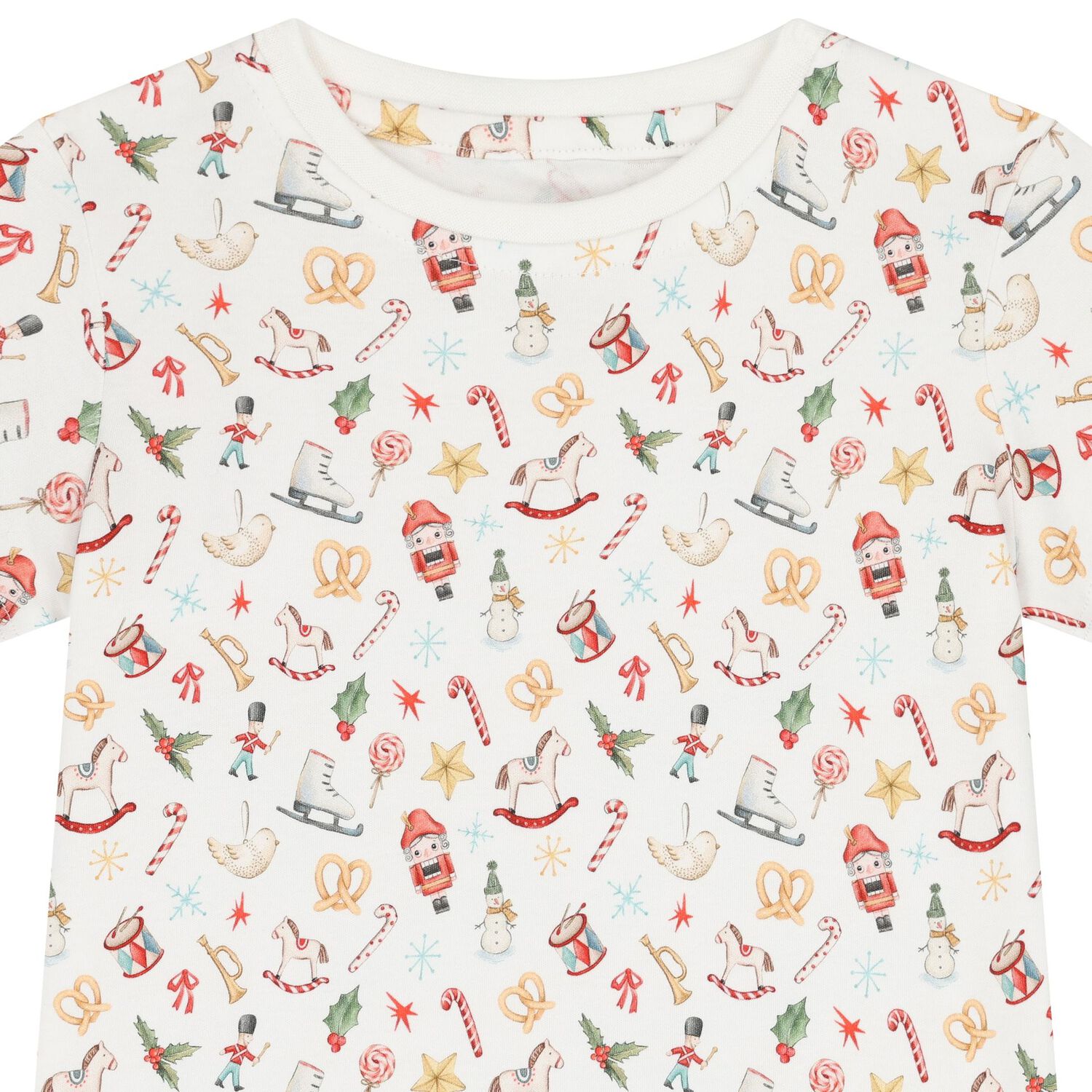 بيجامة بشعار احتفالي باللون الأبيض , 1, hi-res image number null