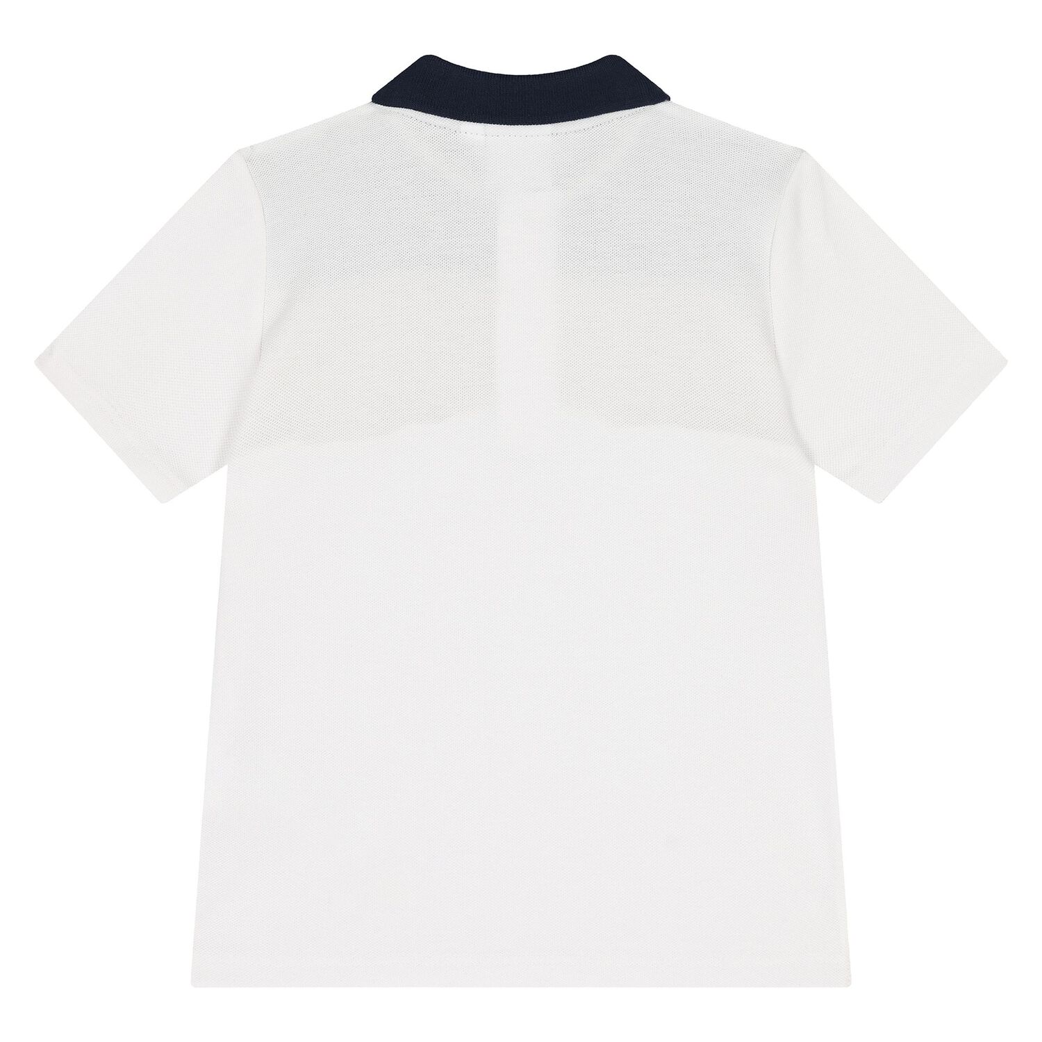 Younger Boys White & Beige Logo Polo Shirt, 2, hi-res