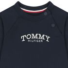 Baby Boys Navy Blue Logo Romper, 1, hi-res