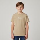 Boys Beige Logo T-Shirt, 1, hi-res