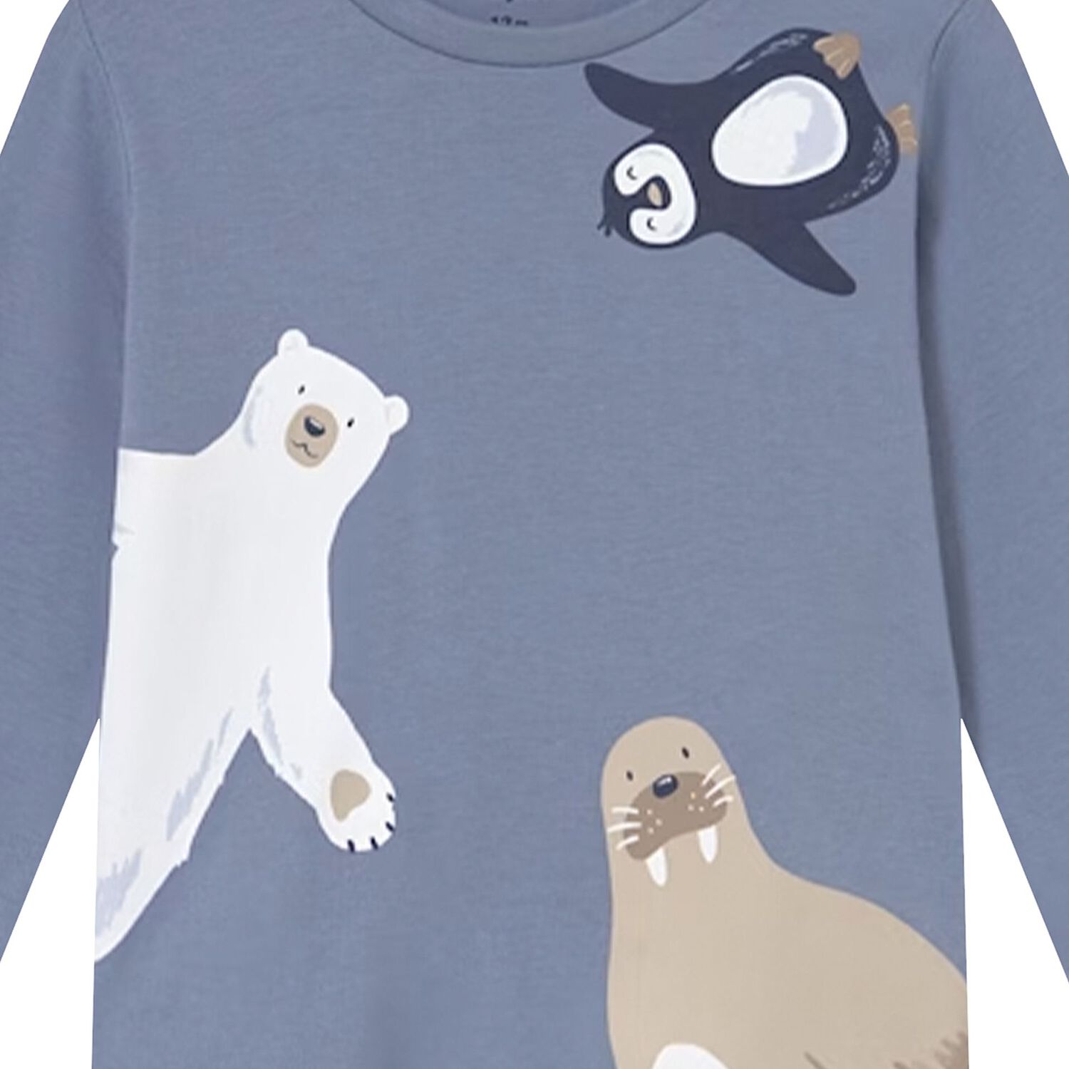 Younger Boys Blue Polar Animals Long Sleeve Top, 2, hi-res image number null