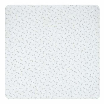 Baby White & Grey Stork Print Blanket