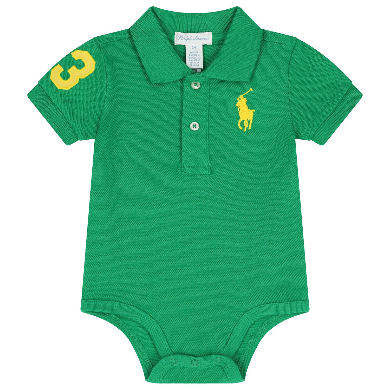 Baby Boys Green Logo Bodysuit, 1, hi-res