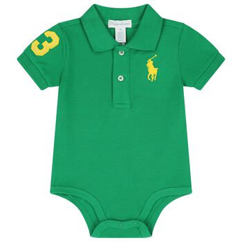 Baby Boys Green Logo Bodysuit