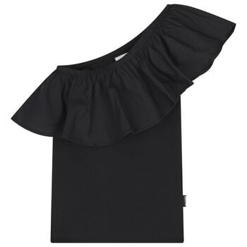Girls Black One Shoulder Top