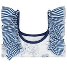 Girls Navy Blue & White Bikini, 1, hi-res