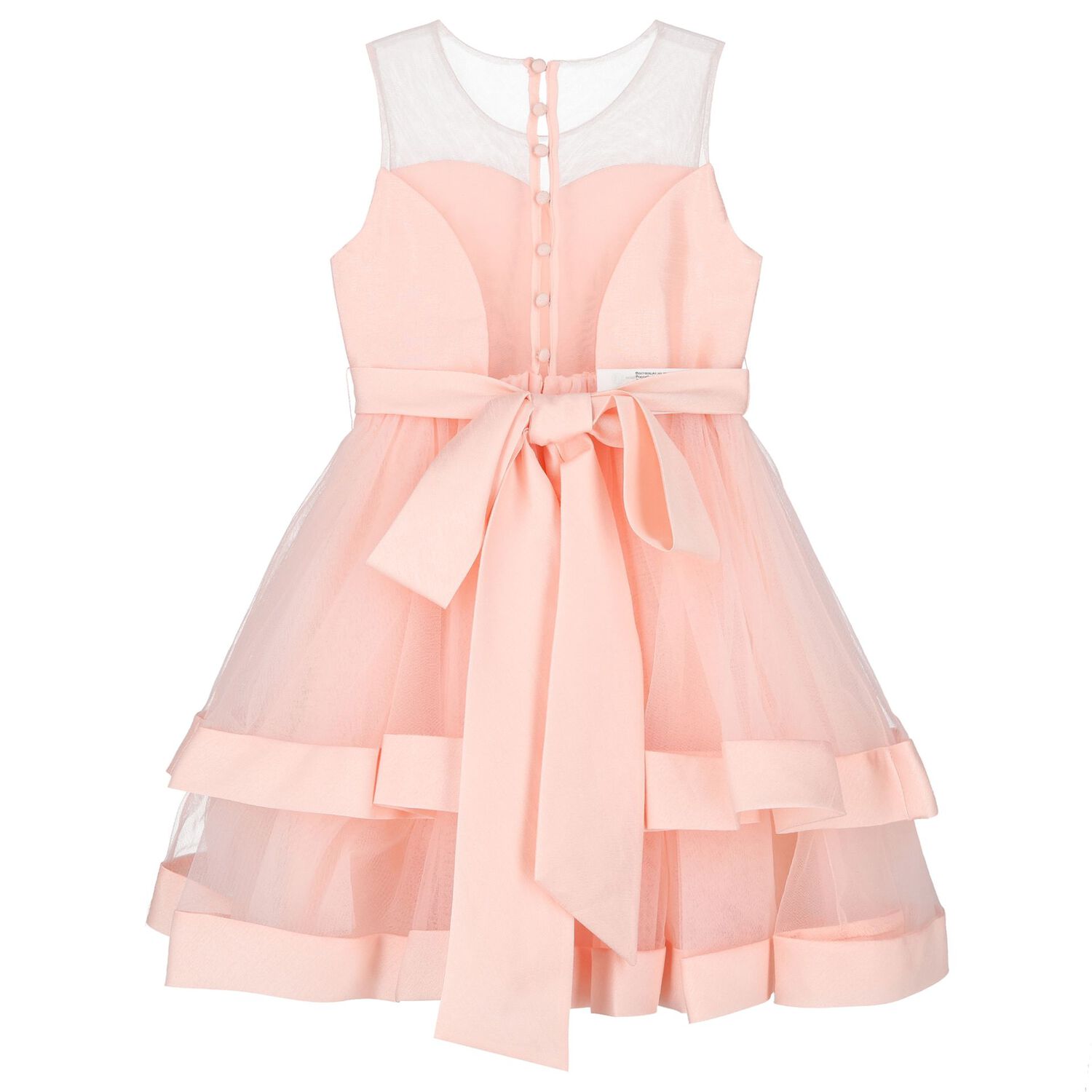 Girls Pink Floral Tulle Dress, 1, hi-res image number null